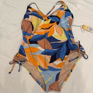 Target Orange and Blue Geometric One Piece Swimsuit